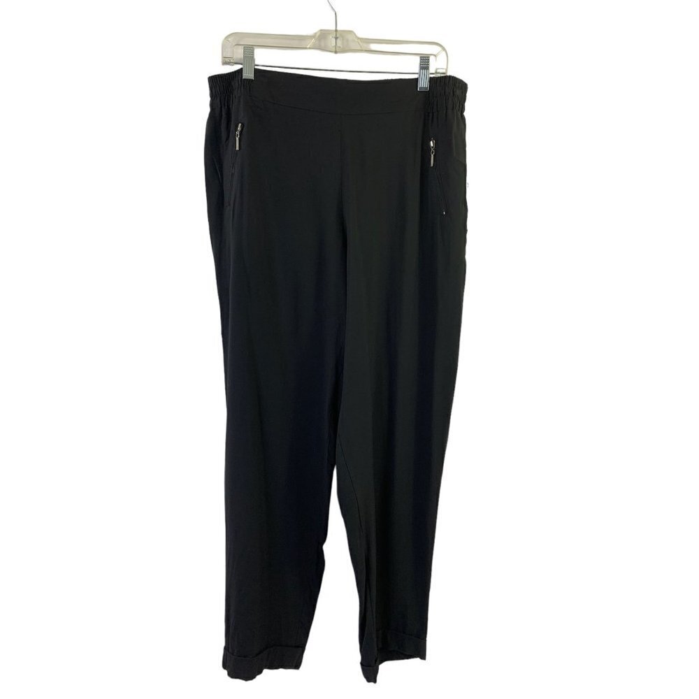 Roz & Ali Women's Loose Black Pants